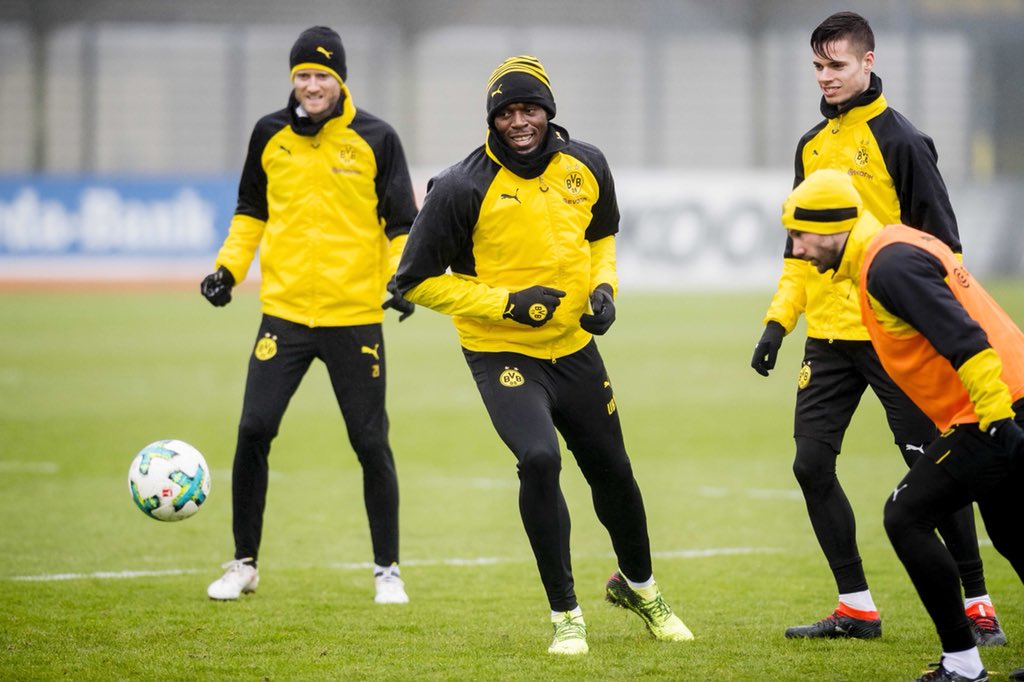 Usain Bolt à l’entraînement avec le Borussia Dortmund