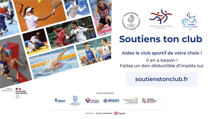 Lancée depuis ce mardi 19 mai 2020 par la Fondation du Sport Français , l'opération « Soutiens ton club » est une plateforme de dons au bénéfice des clubs sportifs.