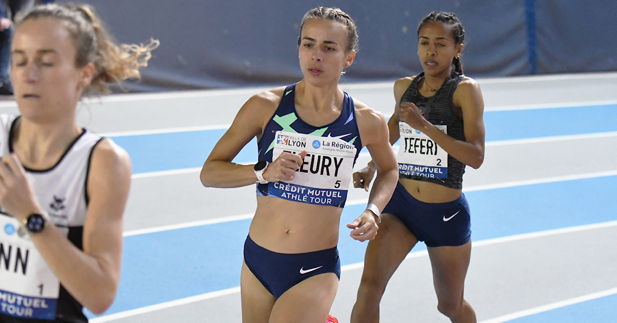 Aurore Fleury s'est imposée avec brio sur 3000 m en 9'00"58 lors du Meeting National Indoor de Lyon ce vendredi.