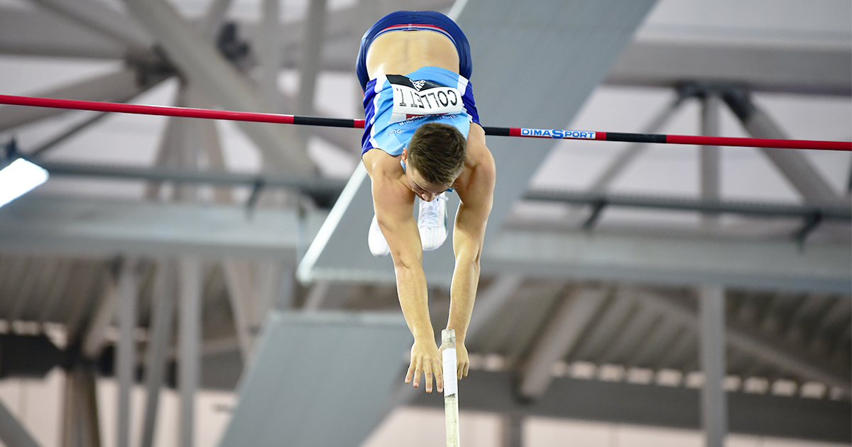 Thibaut Collet a décroché le titre national au saut à la perche avec 5,81 m lors des Championnats de France Elite en salle 2022 de Miramas.
