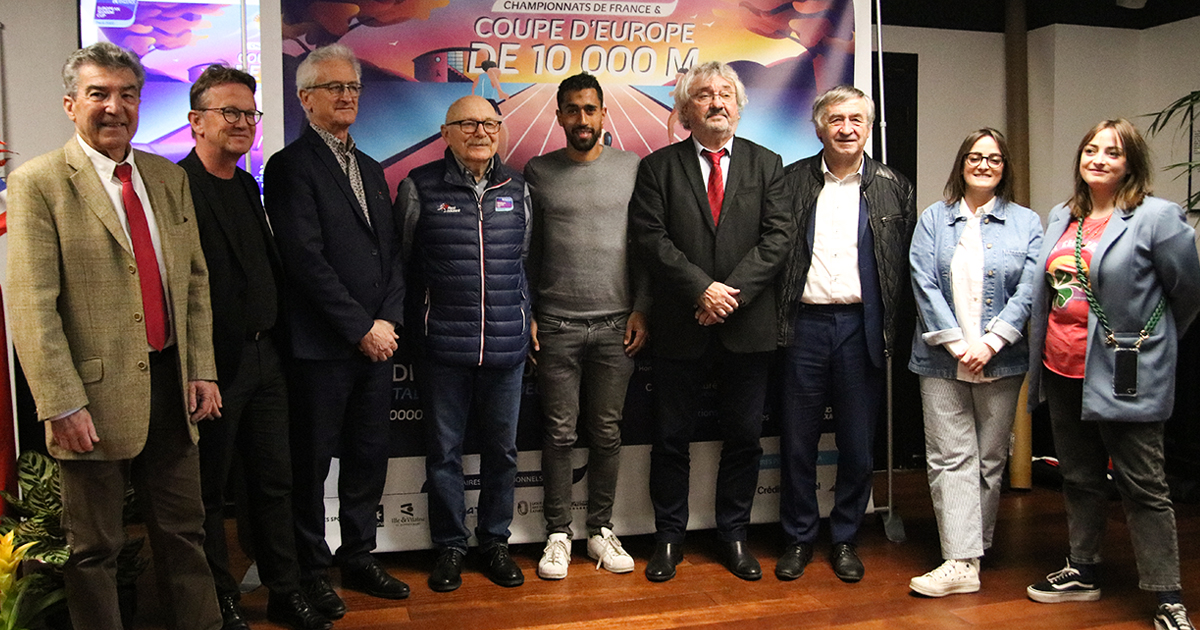 Stadion était présent à la conférence presse de la Coupe d'Europe du 10 000 m qui se déroulera le 28 mai 2022 au stade Chasseboeuf de Pacé.