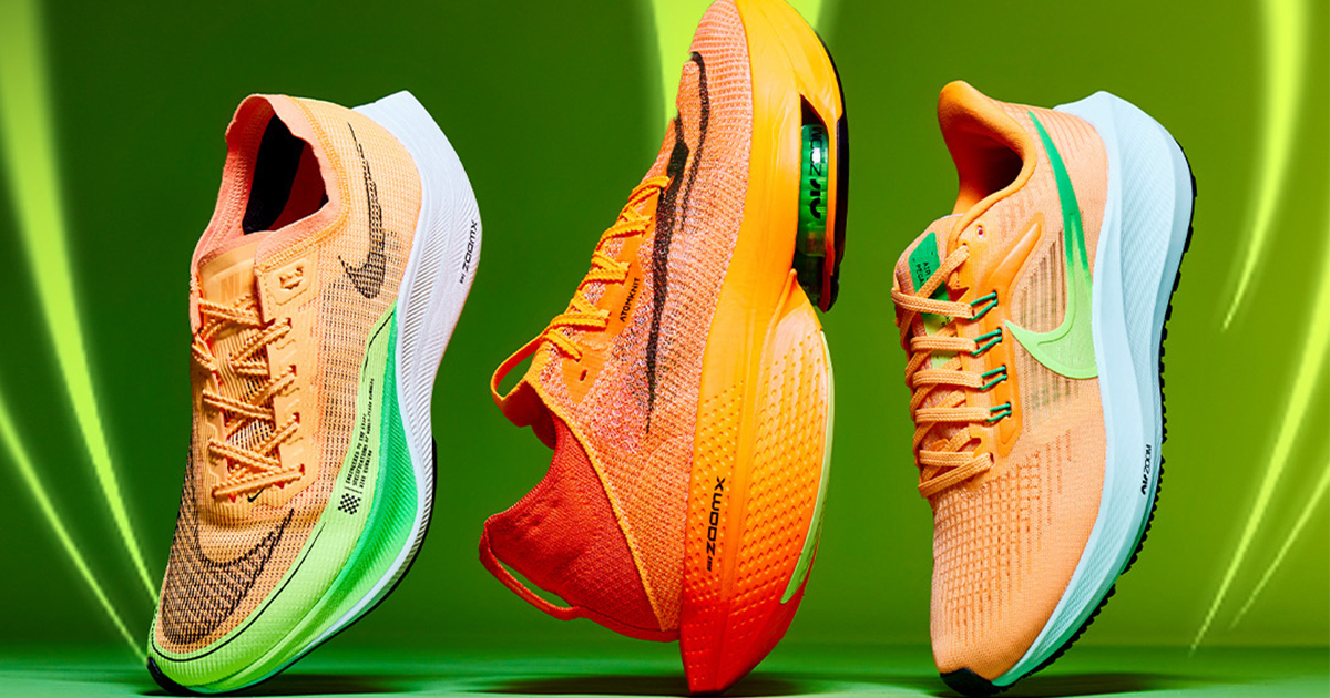 La marque au Swoosh a décliné sa chaussure de running Nike Air Zoom Alphafly Next% 2 dans un coloris orange qui empêche de passer inaperçu.