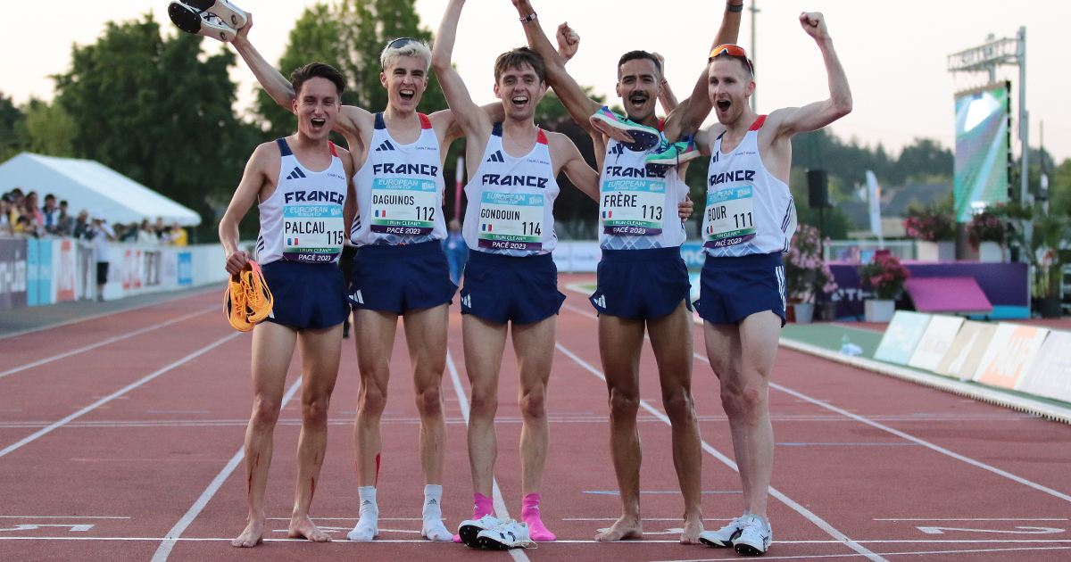 Les Bleus sont montés sur la troisième marche du podium de la Coupe d'Europe du 10 000 m 2023 à Pacé (Bretagne).