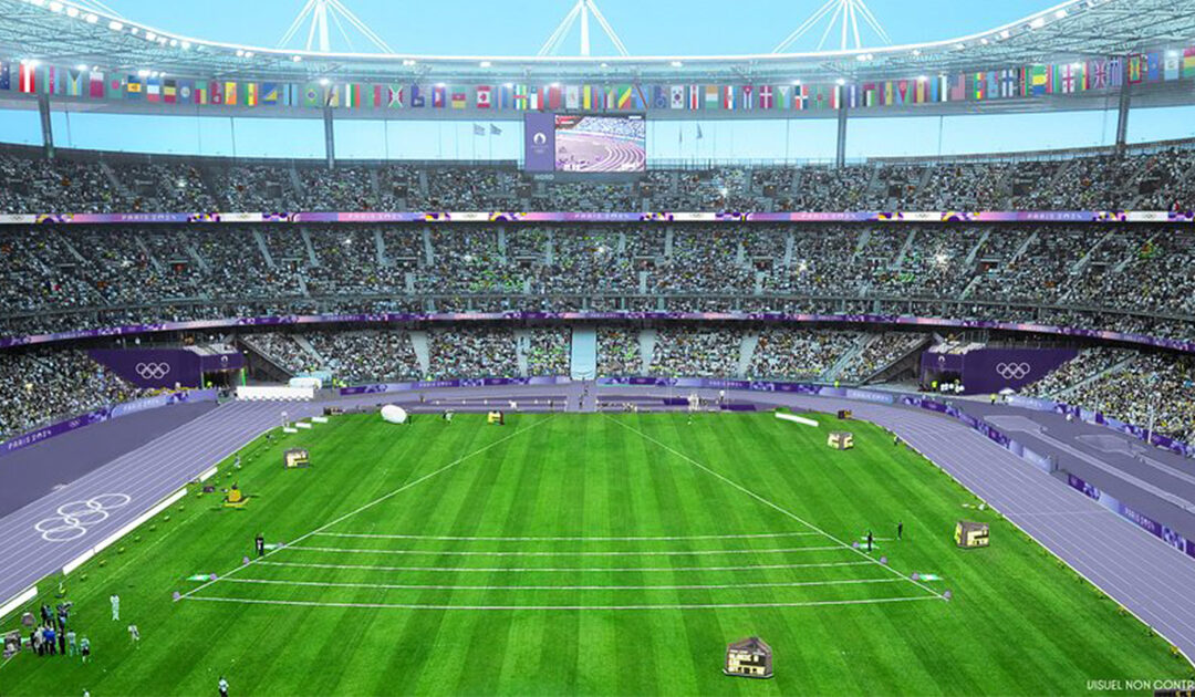 Athlétisme : La piste violette prend forme au Stade de France pour les JO de Paris 2024