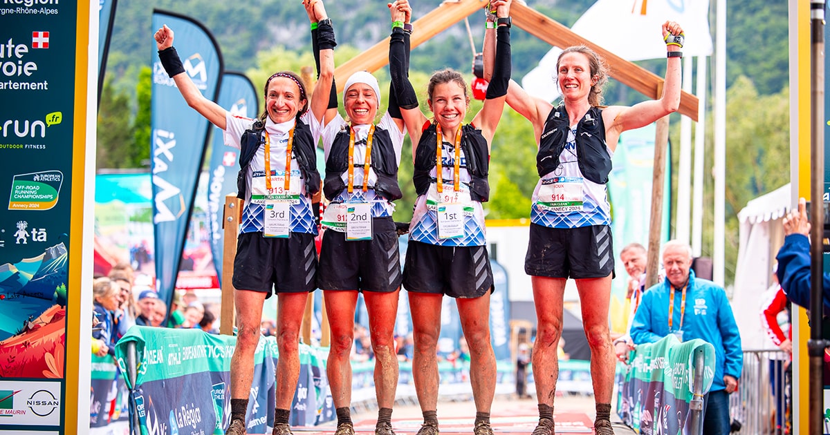 Incroyable journée aux Championnats d'Europe de trail 2024 à Annecy avec les titres de Clémentine Geoffray et Thomas Cardin.