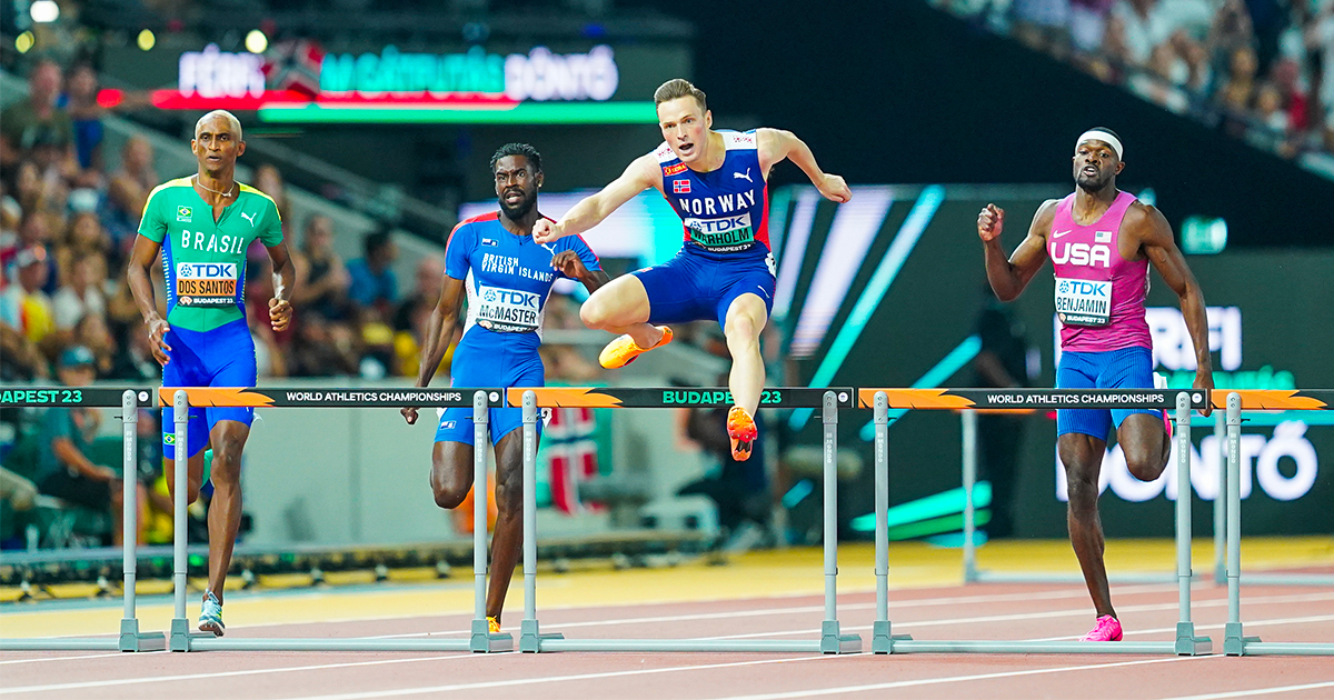 Les stars du 400 m haies Karsten Warholm, Alison dos Santos et Rai Benjamin peuvent viser le record du monde aux JO de Paris 2024.