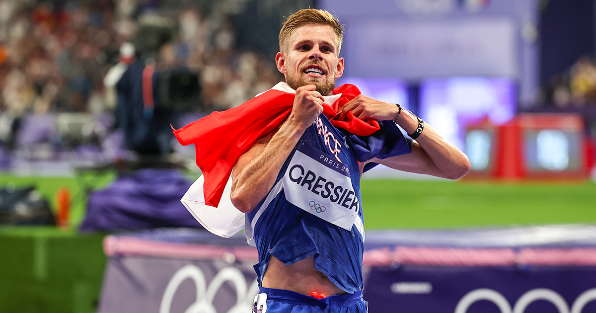 Jimmy Gressier a atomisé le record de France du 10 000 m en 26'58"67 aux JO de Paris 2024 (ancien : 27'17"29 par Julien Wanders en 2019).