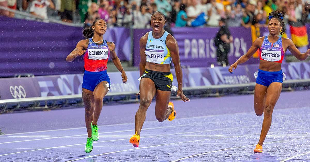 Julien Alfred a devancé Sha'Carri Richardson pour offrir le titre olympique à Sainte-Lucie sur 100 m aux JO de Paris 2024.