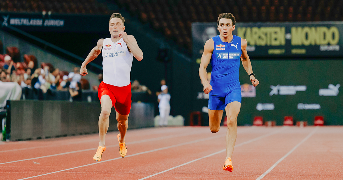 Armand Duplantis (10"37) est sorti gagnant de son duel face à Karsten Warholm (10"47) sur 100 m ce mercredi au Meeting de Zurich.