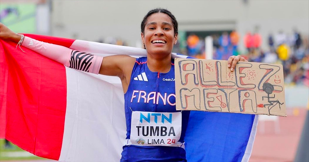 Méta Tumba a dominé la finale du 400 m haies aux Championnats du monde juniors (U20) à Lima, au Pérou, avec nouveau record de France en 55"59.