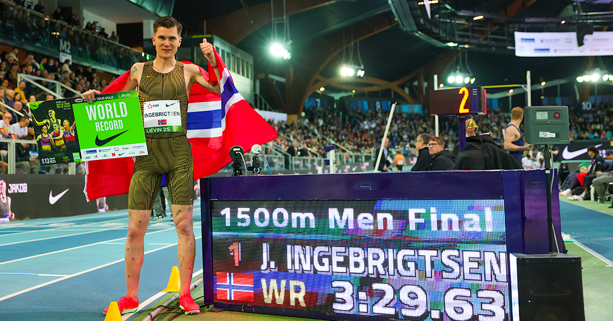 Jakob Ingebrigtsen a ébloui la planète athlétisme au Meeting de Liévin 2025 en s'emparant des records du monde du Mile et du 1500 m en salle.