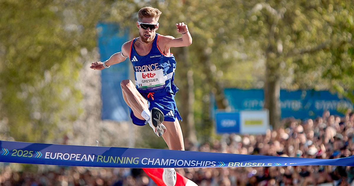Jimmy Gressier a dominé le semi-marathon des Championnats d’Europe de Running 2025 ce samedi avec un chrono de 59'45 à Bruxelles.
