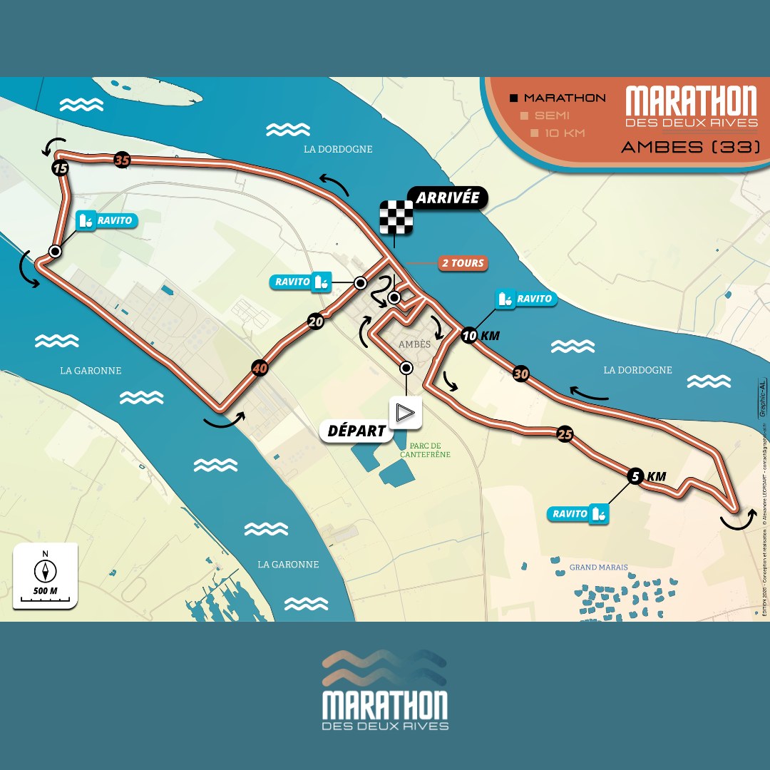 Marathon des 2 Rives 2025 Ambès parcours (1)