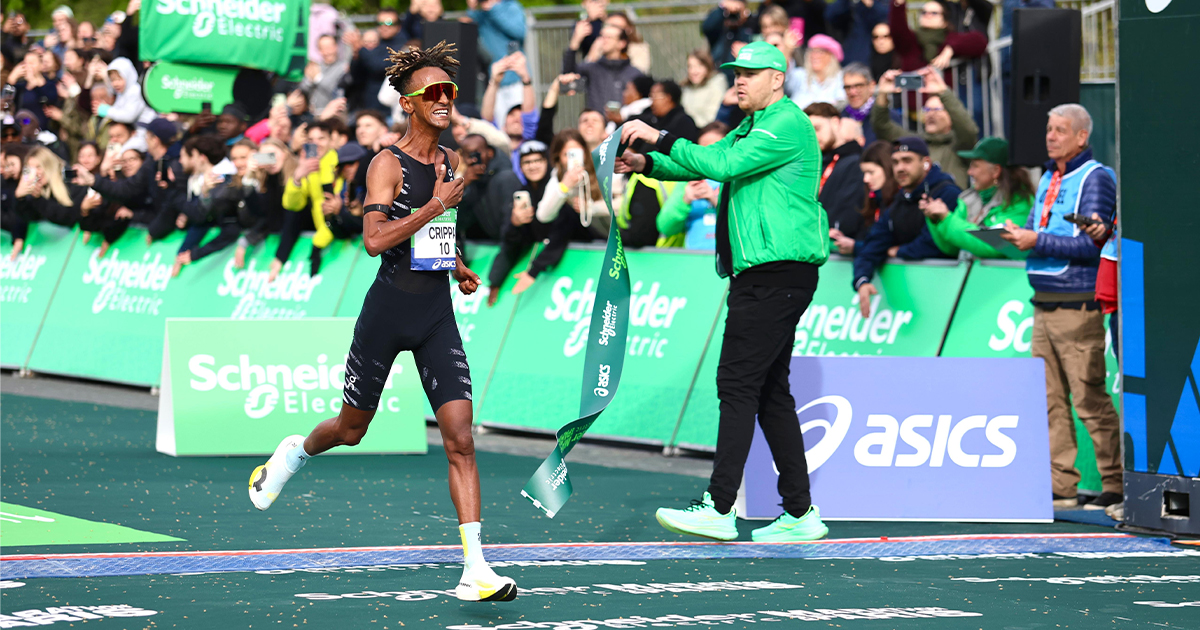 Marathon de Paris Yemaneberhan Crippa Shure Demise record de l’épreuve résultats 2026 Succès pour l'Italien Yemaneberhan Crippa en 2h05'18 et l'Éthiopienne Shure Demise en 2h18'34, record féminin du Marathon de Paris 2026.
