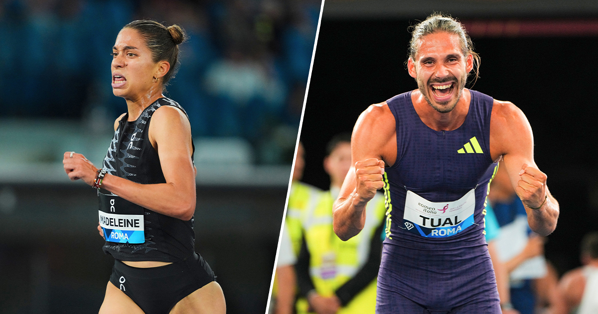 Sarah Madeleine a signé une rentrée excellente en battant le record de France sur 5000 m en 14'37"80 au Meeting Diamond League de Rome.