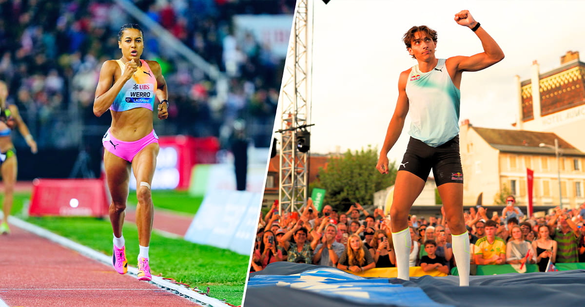 Meeting Diamond League Lausanne athlétisme Audrey Werro Armand Duplantis résultats La Suissesse Audrey Werro reste invaincue sur 800 m cette saison grâce à un nouveau succès décroché au Meeting Diamond League de Lausanne, mais la récente la championne d'Europe a dû puiser dans ses dernières réserves pour conserver sa série. Portée par un stade olympique de la Pontaise enthousiaste, la Fribourgeoise a résisté jusqu'au bout au retour de Femke Broeders-Bol pour s’imposer en 1'55"33. La 51e édition d’Athletissima a offert quatre records du meeting, dont celui d'Armand Duplantis à la perche (6,21 m), Masai Russell sur 100 m haies (12"27) et Rai Benjamin sur 400 m haies (46"67). On regarde ensemble les principaux résultats.