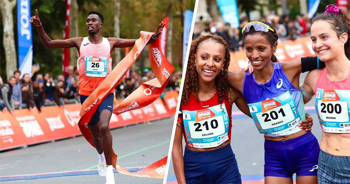Le Kényan Daniel Kosen (57'11) et la Française Mekdes Woldu (1h04'35) ont éclairé la 48e édition de l'Harmonie Mutuelle 20 km de Paris.